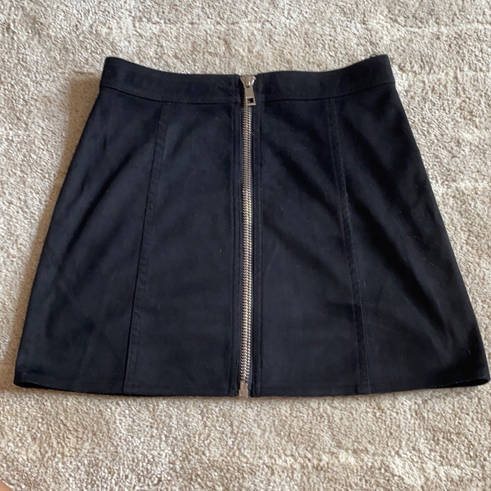 velvet black mini skirt